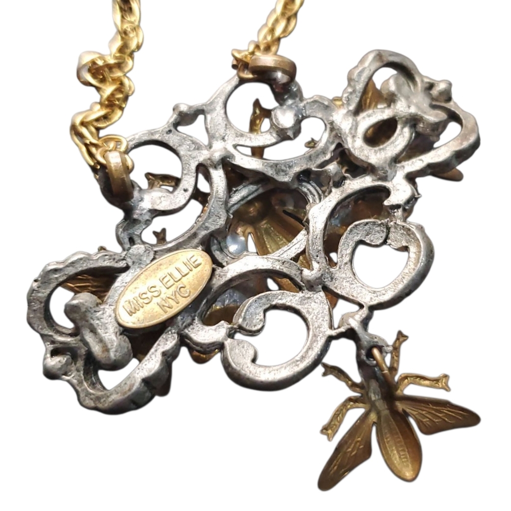 Exquisite Vintage MISS ELLIE NYC Custom Bee Crystal Necklace - Picture 5 of 5